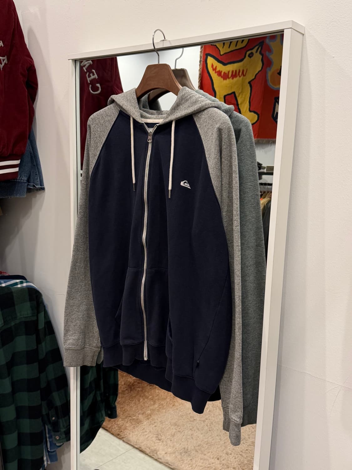 Quik Silver 퀵실버 배색 스웻 후드 집업 상품이미지1