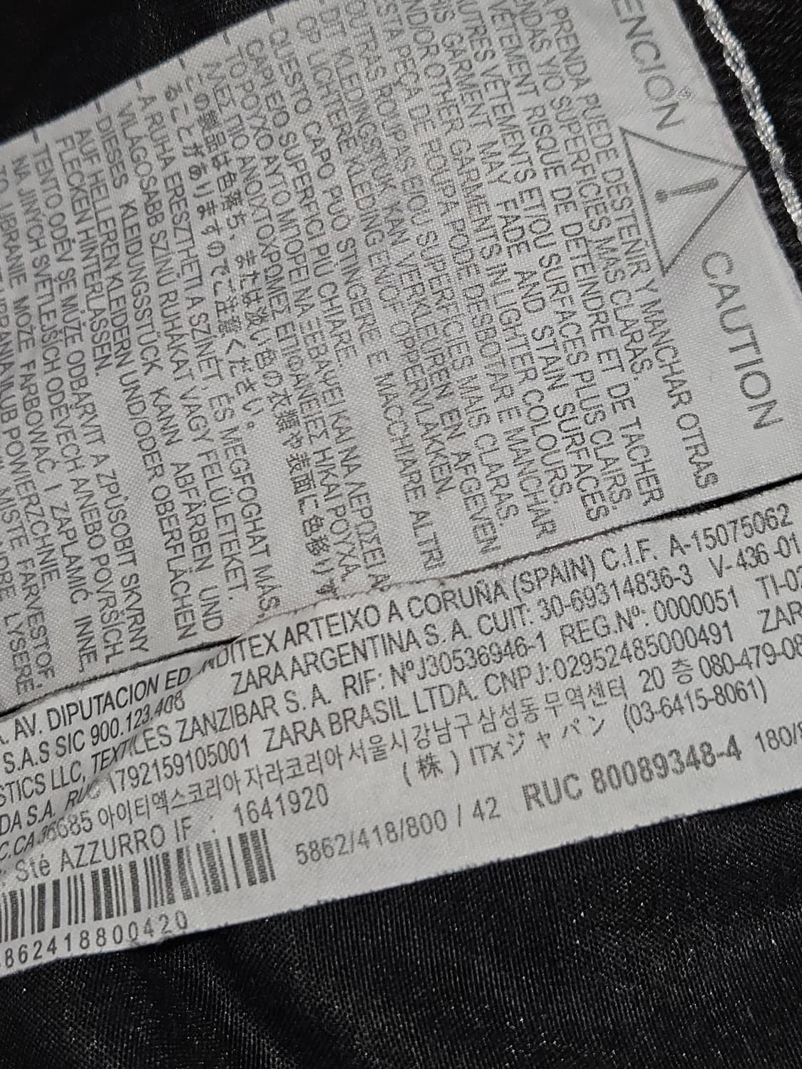 자라 ZARA 카고 워싱 데님팬츠 블랙 진 바지 블랙 32 상품이미지5