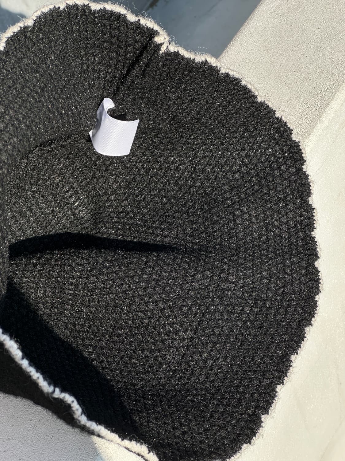 [F] 블랙 울 니트 버킷햇 모자 상품이미지6