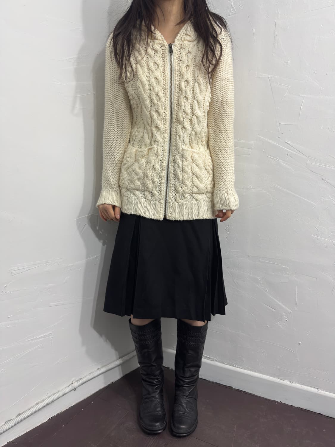 knit hood zipup 상품이미지3