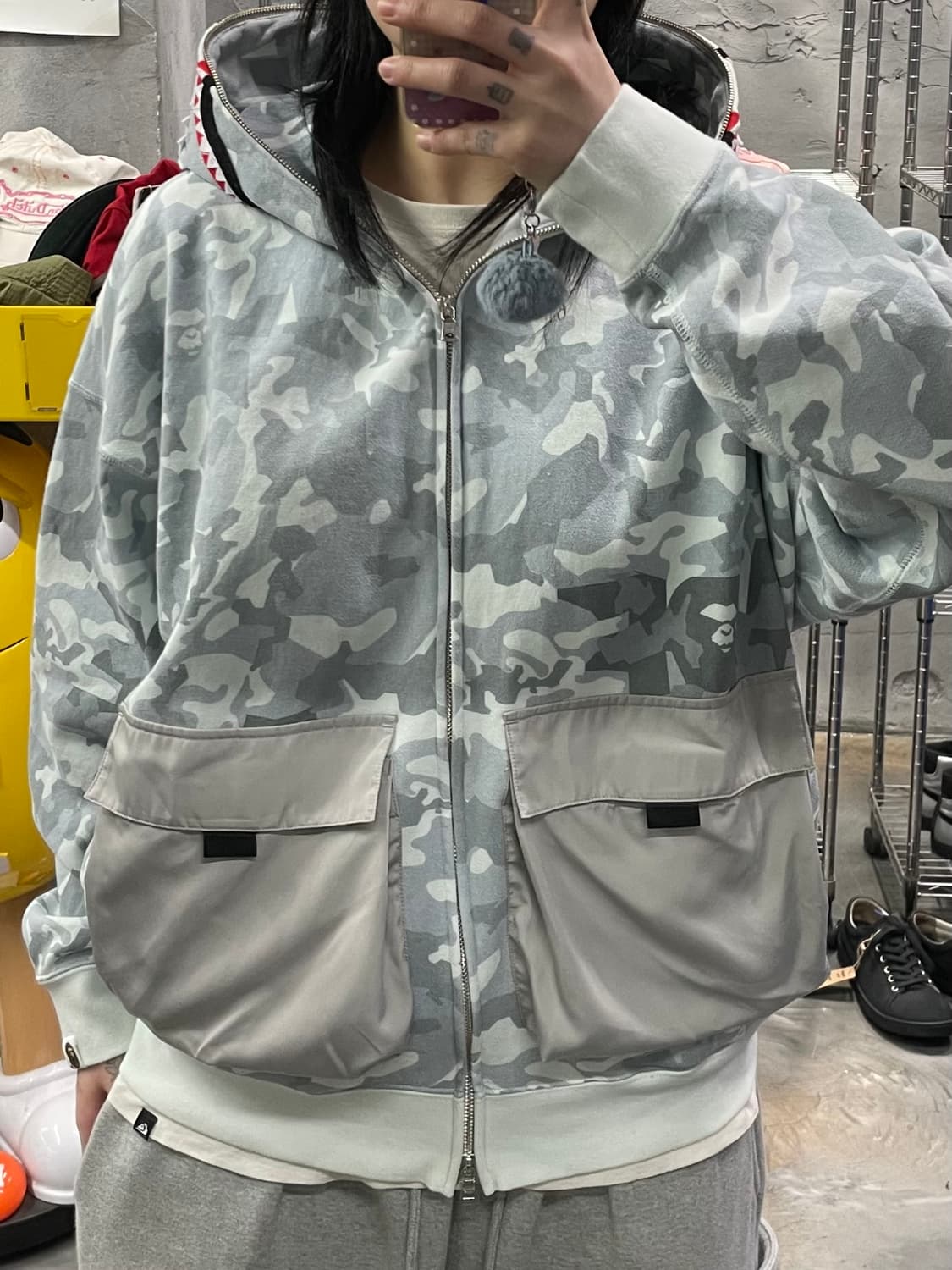 베이프 샤크 카모 후드집업 상품이미지10