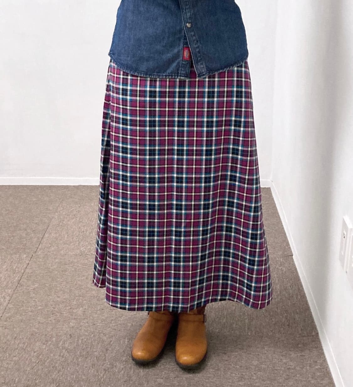 niko and ... 니코앤드 : 체크 롱 스커트 (주머니 있음) 상품이미지3