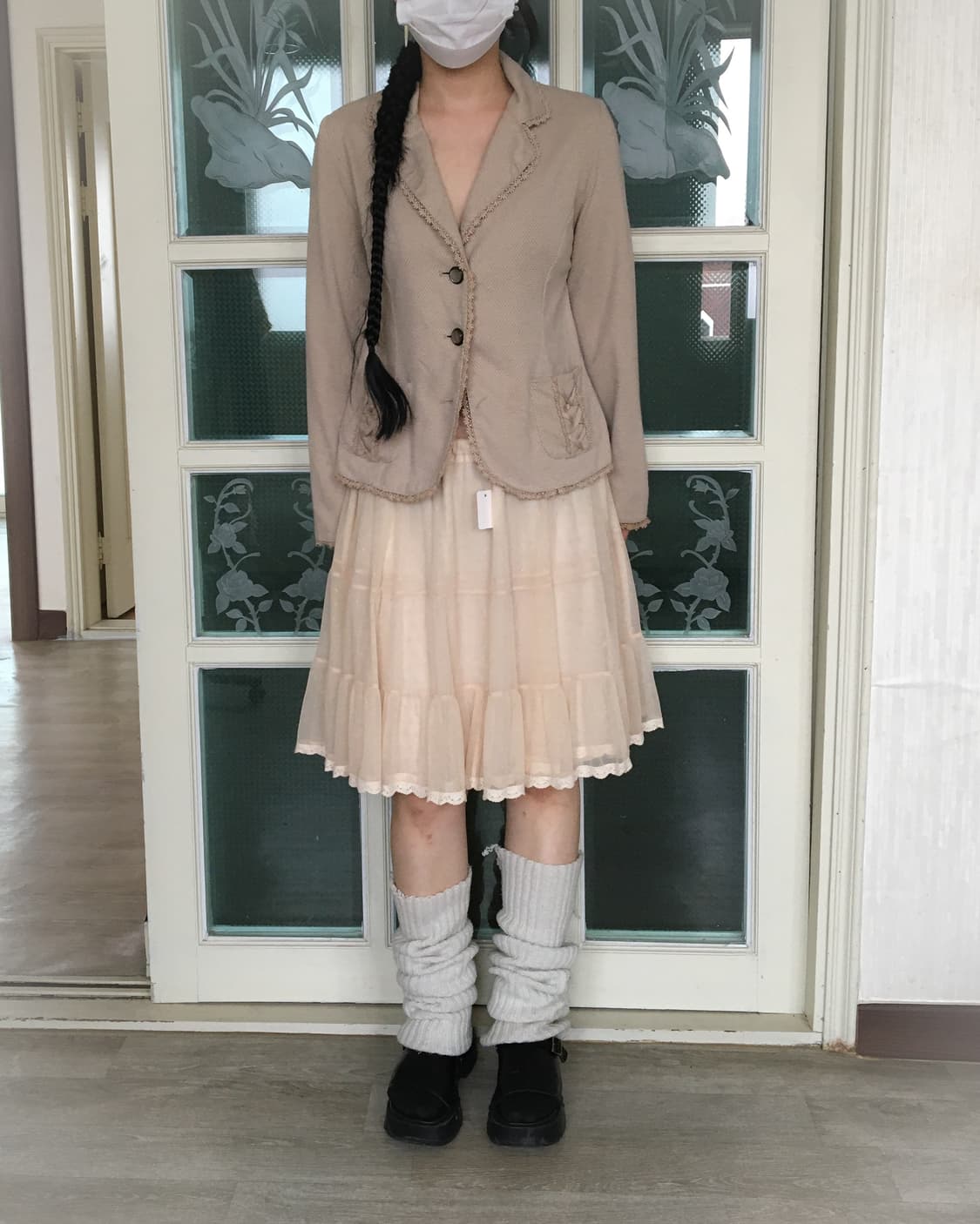 Axes femme lace trimming jacket 상품이미지1