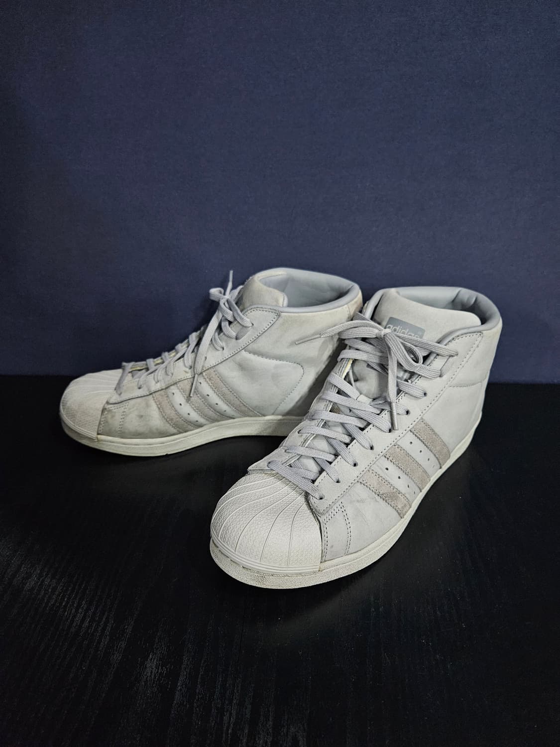 아디다스 슈퍼스타 그레이 남성 265~270 하이탑 상품이미지2