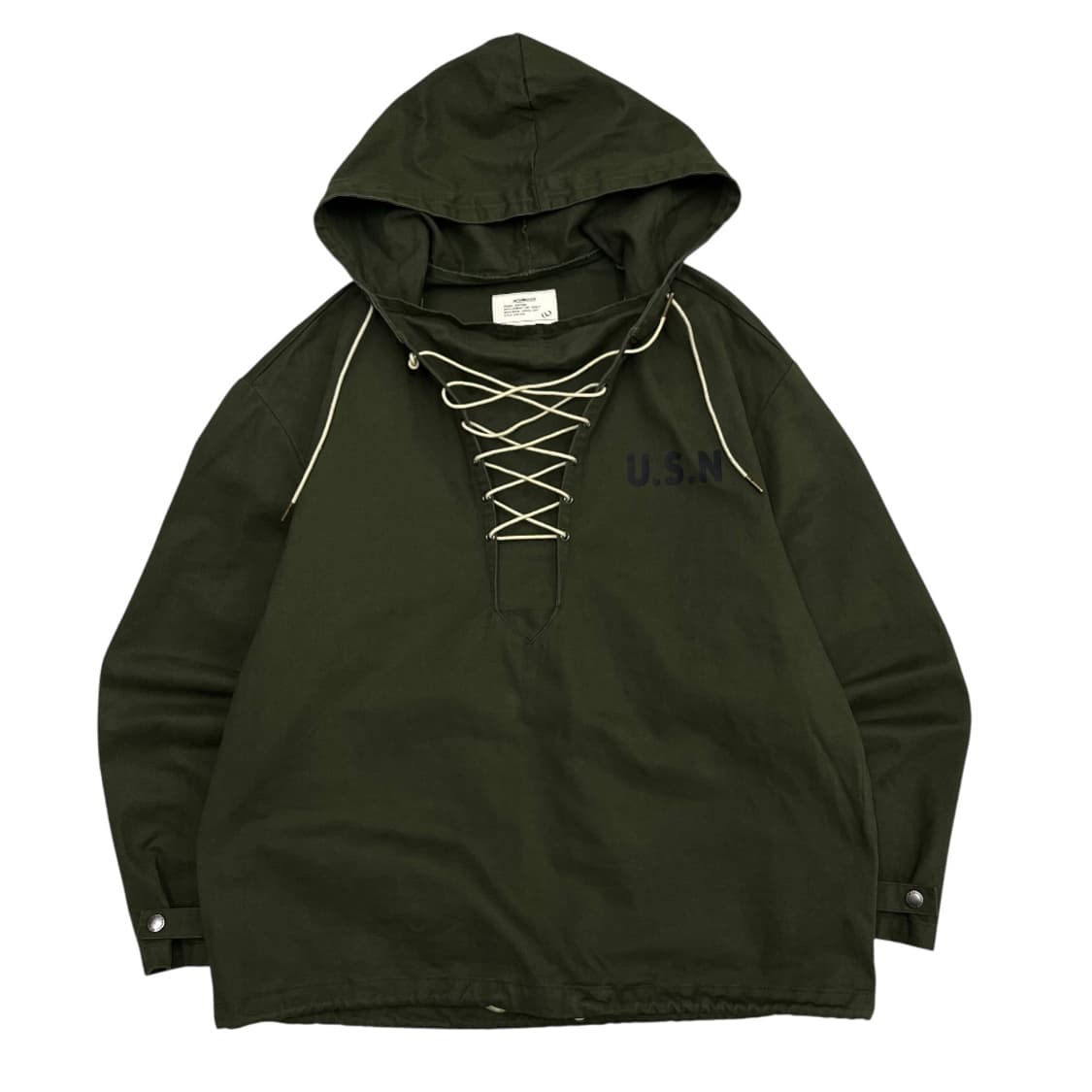 미해군 USN 스트링 카키 코튼 아노락 덱자켓 L 상품이미지2