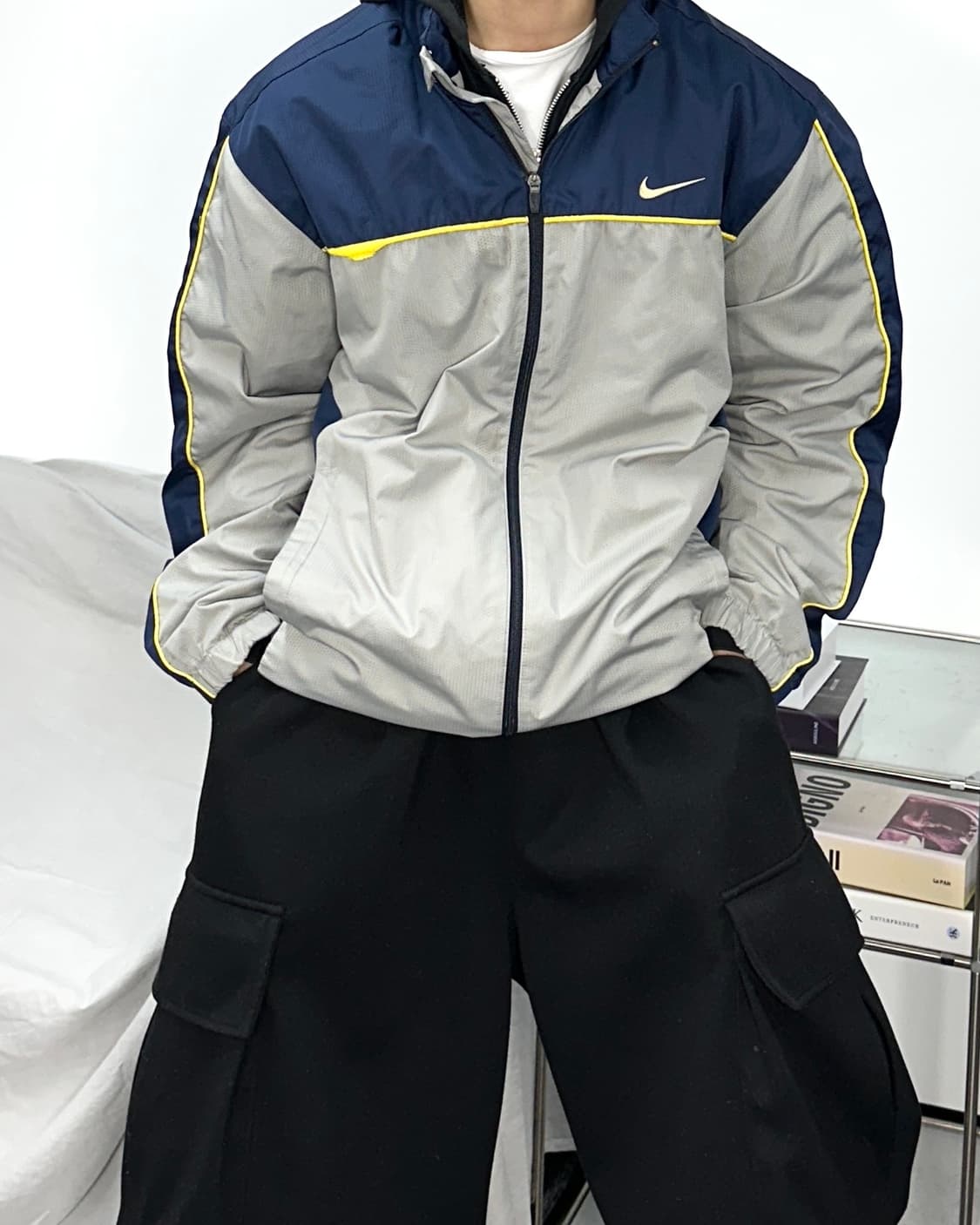 나이키 00s 그레이 네이비 바람막이 점퍼 170 상품이미지1