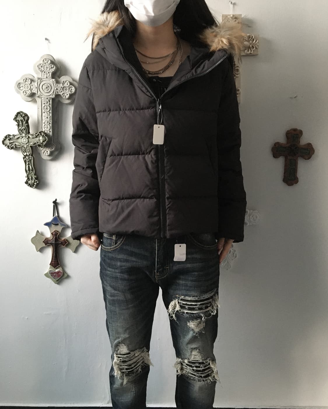 fake fur hood jumper 상품이미지7