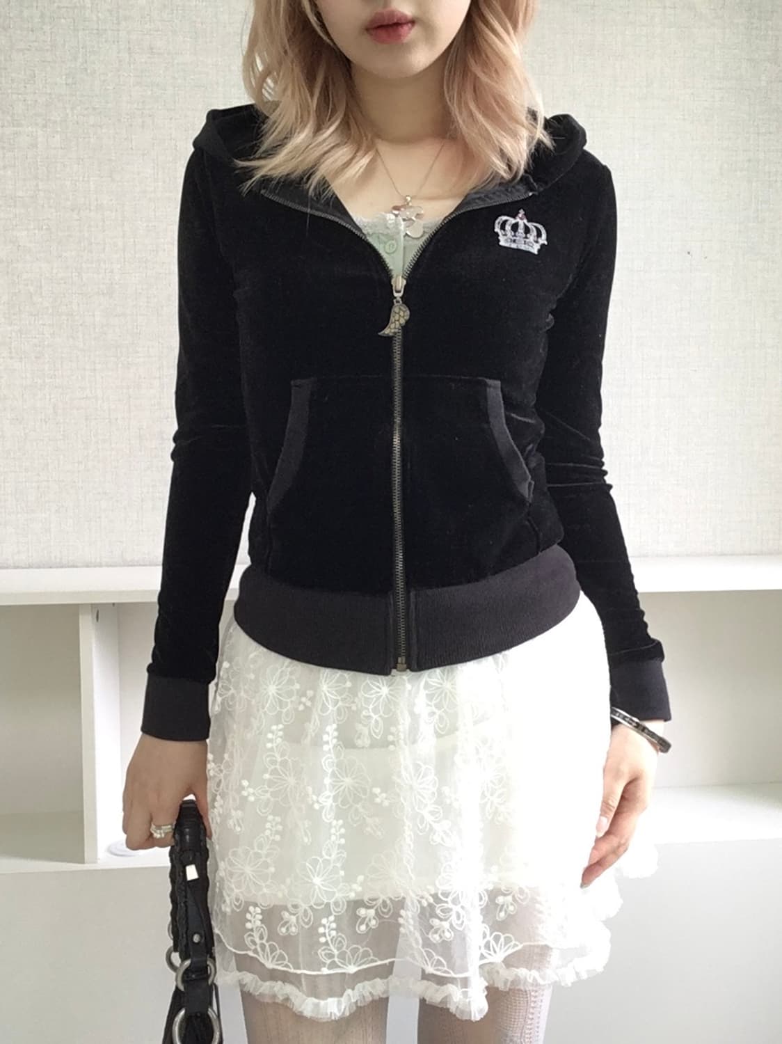 jpn vintage princess black velour hood z 상품이미지4