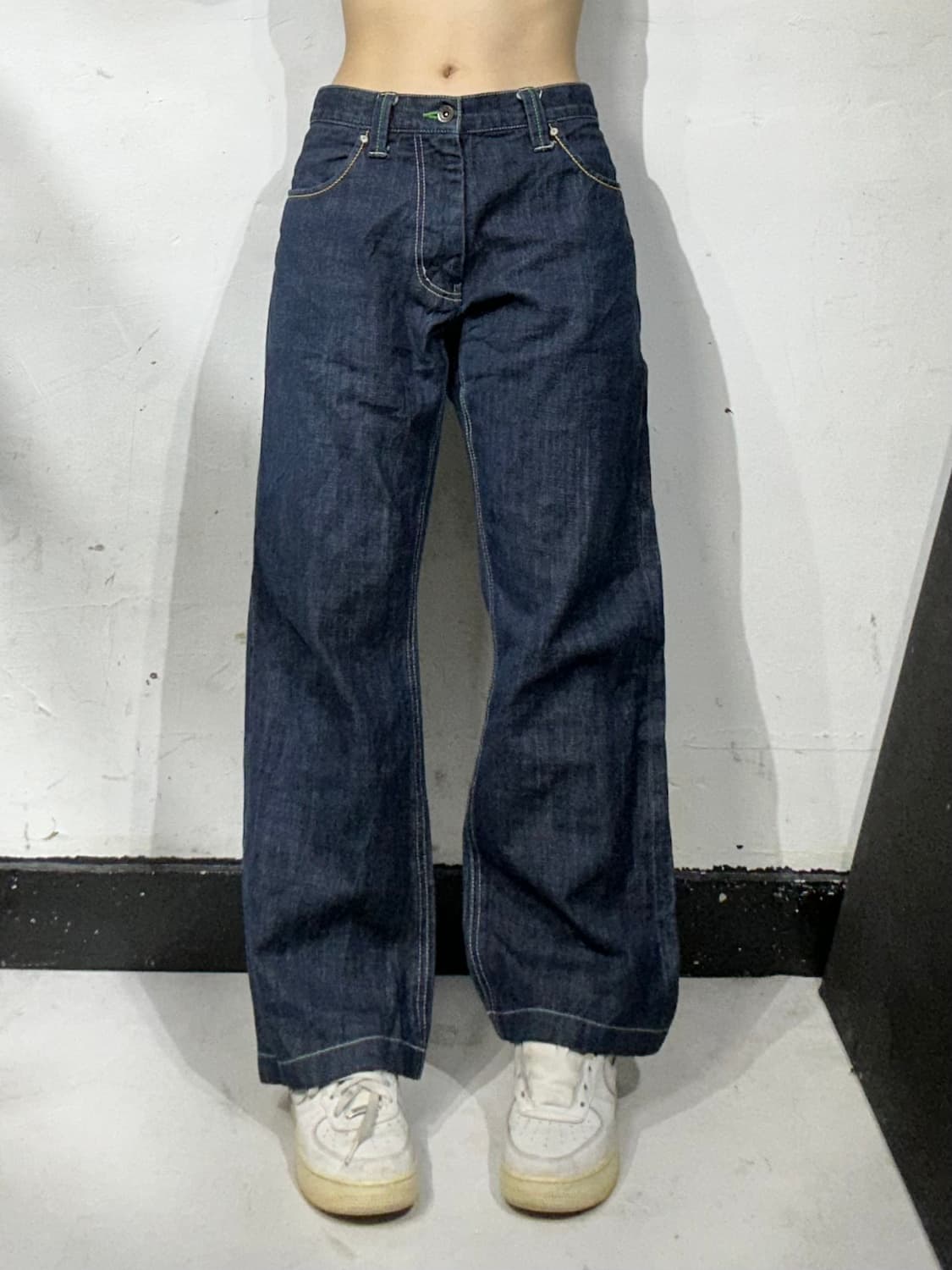 90s 일본 빈티지 진청 자수 워크 팬츠 청바지 데님 팬츠 상품이미지2