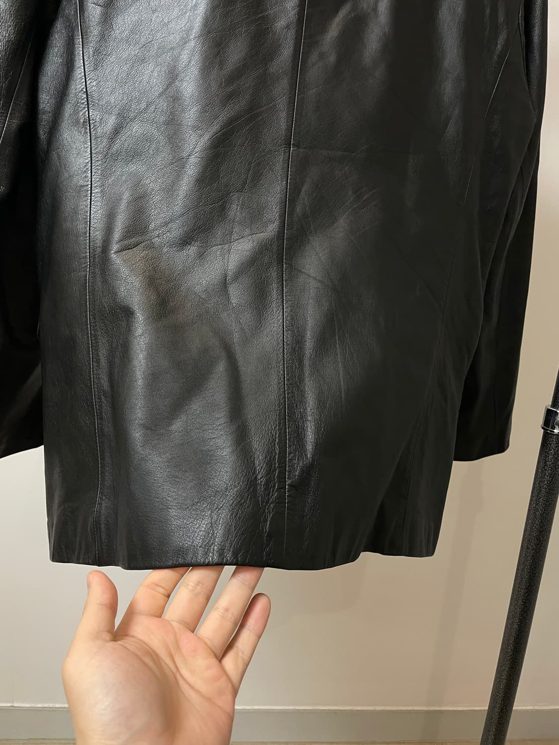 (100) Skinfactory 소가죽 3버튼 레더 자켓 상품이미지4