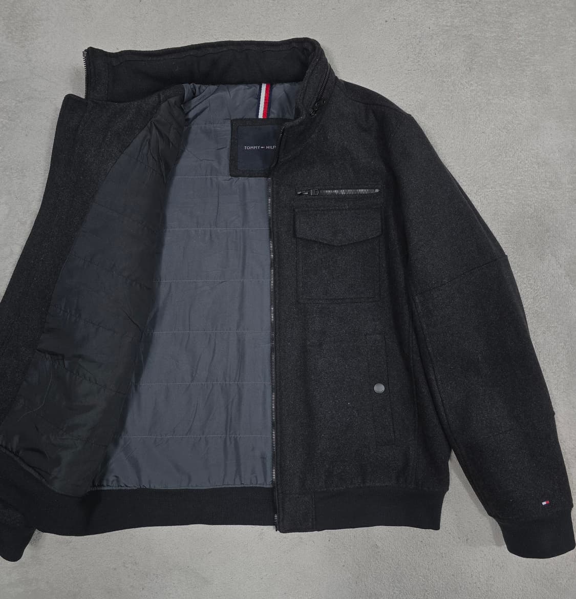 타미힐피거 블랙 울 블렌드 봄버 자켓 L사이즈 상품이미지3