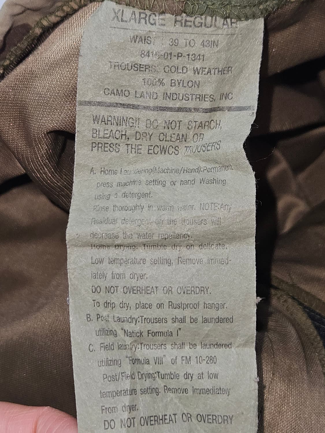 미군 고어텍스 우드랜드 BDU 팬츠 엑스라지 레귤러 1909 상품이미지6