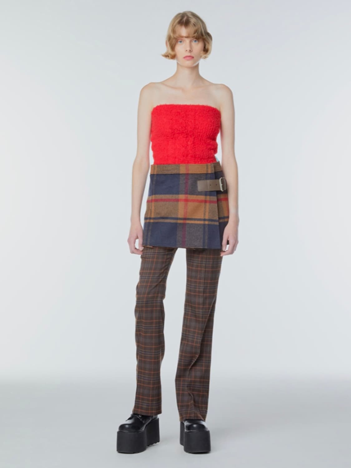 (정가 17만8천) 인스턴트펑크 랩 미니 울 스커트 상품이미지2