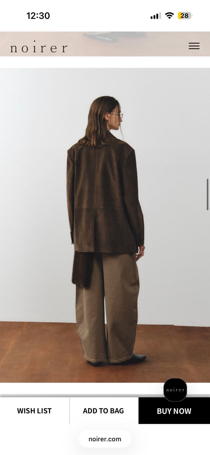 새제품/ 노이어포우먼 스웨이드 테일러드 자켓 딥브라운 상품이미지5