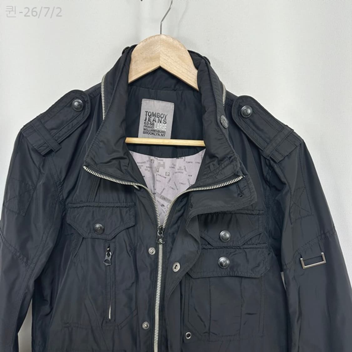 톰보이진스 남자 춘추 포켓집업자켓 검정 L 100 /퀸 상품이미지7