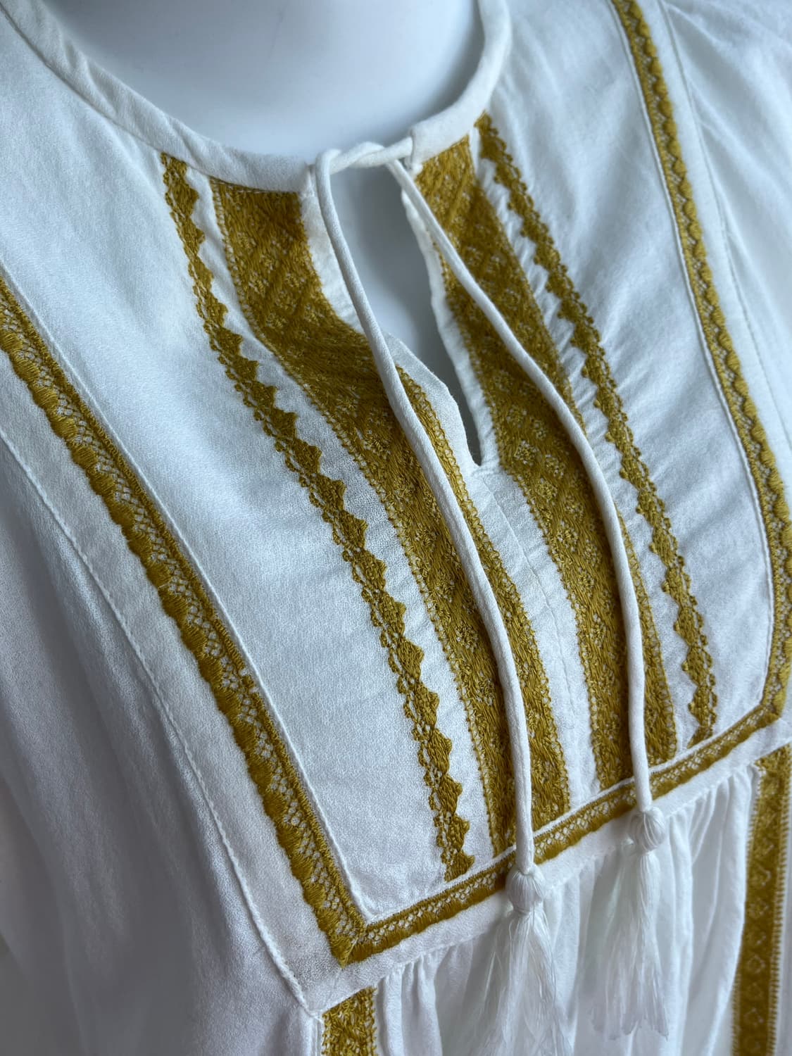 화이트 브라운 수술 블라우스 원피스 상품이미지3