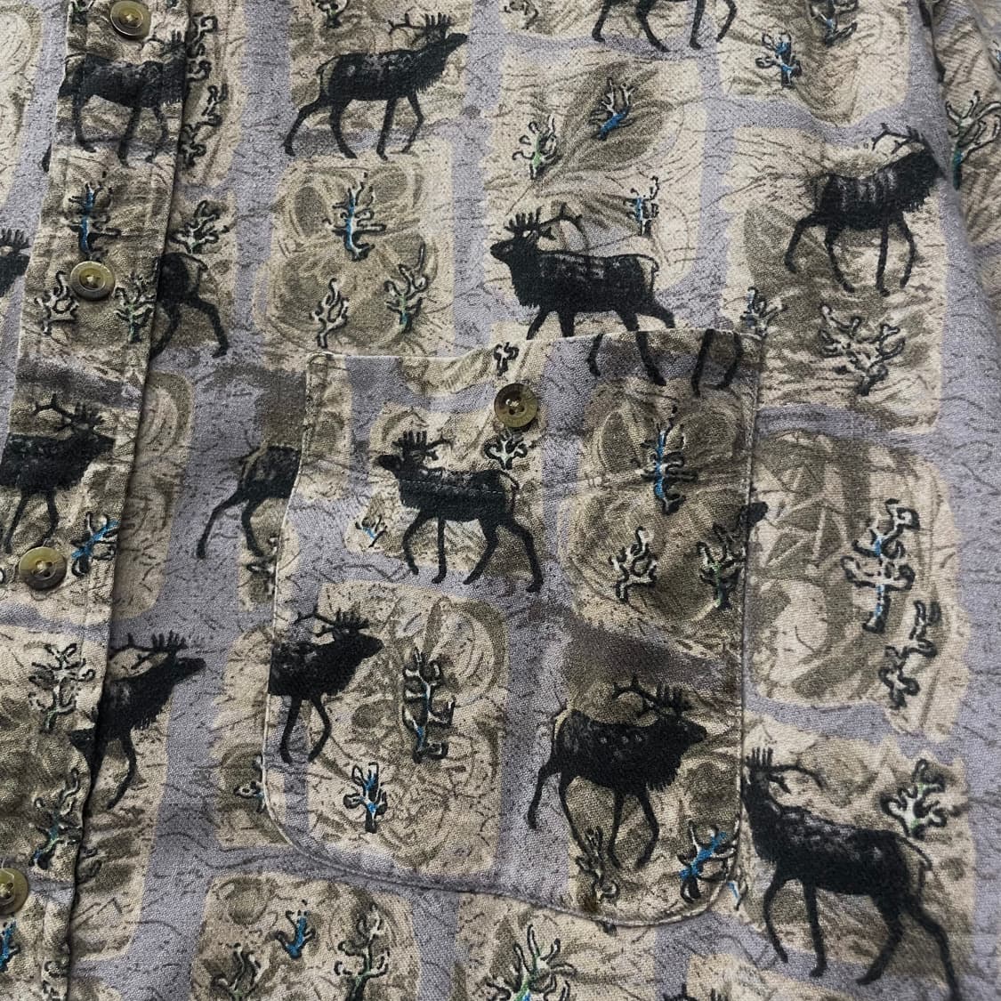 펜들턴 빈티지 순록 애니멀 패턴 플란넬 버튼업 셔츠 N295 상품이미지5