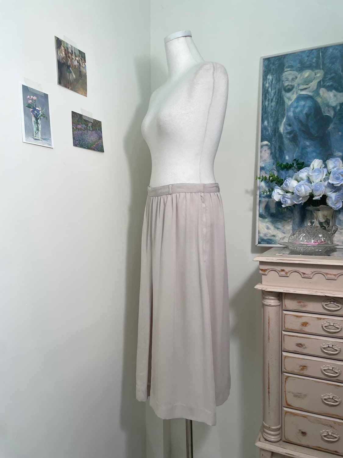 sheer gray pleats point summer skirt 상품이미지2