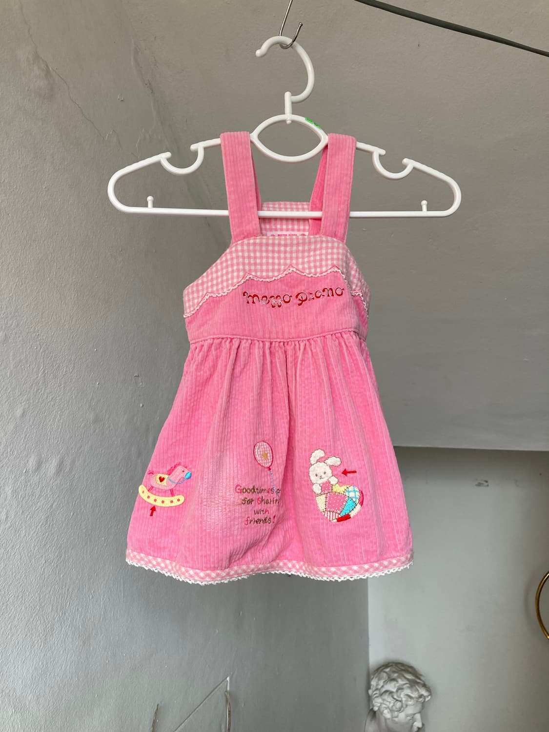 *KIDS* 핑크 골지 자수 원피스 상품이미지1