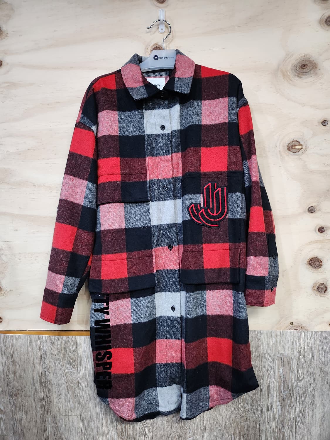 383) 쥬시주디 레드 체크 롱셔츠 상품이미지1