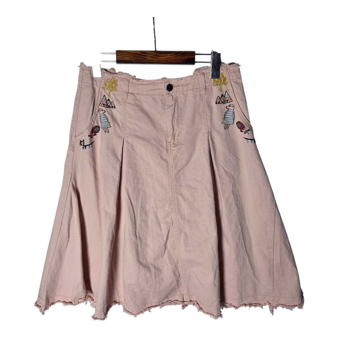 [JPN] 빈티지 큐티자수 플리츠 미디스커트 상품이미지1