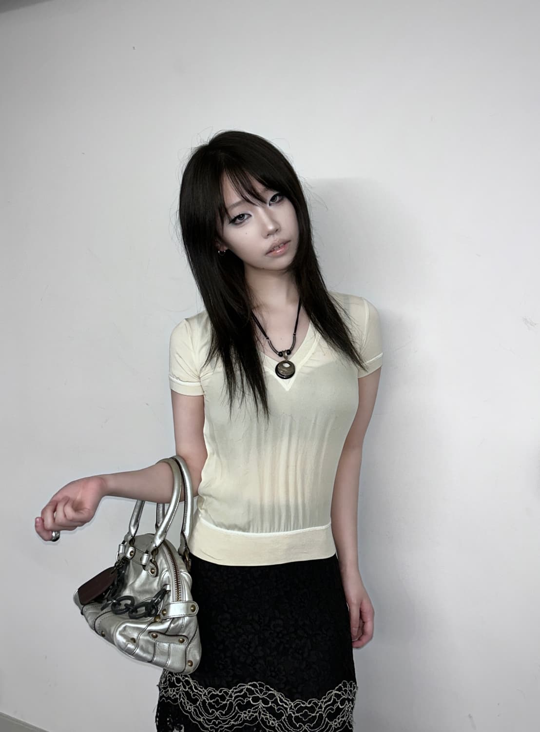 Dsquared2 Silk V-Neck Short Sleeve Top 상품이미지1