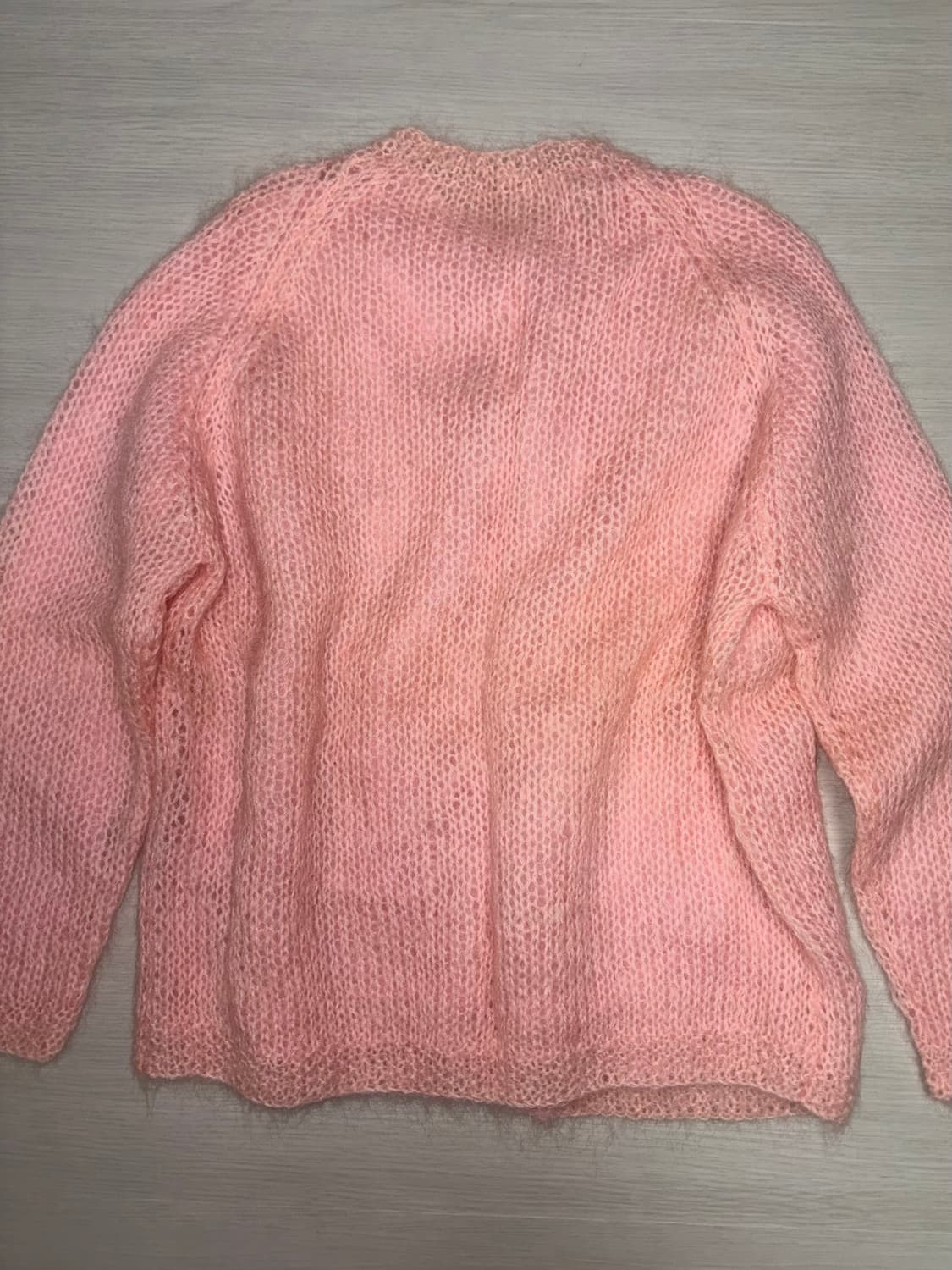 빈티지 자수 모헤어 분홍색 니트 가디건 상품이미지2