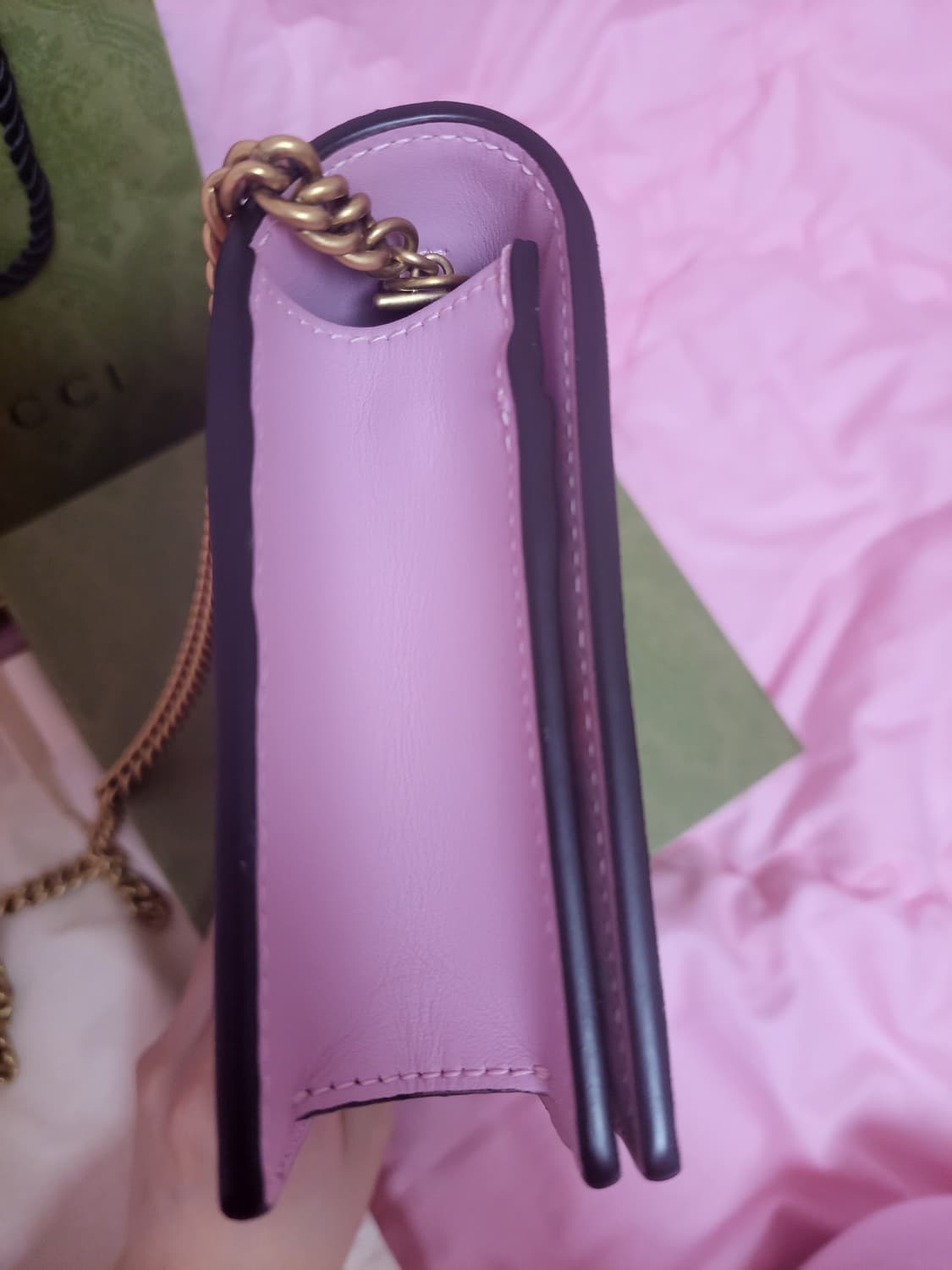 정품)급처미사용새상품!구찌 스트로베리 딸기 WOC거울핑크공주가방 크로스백 상품이미지6