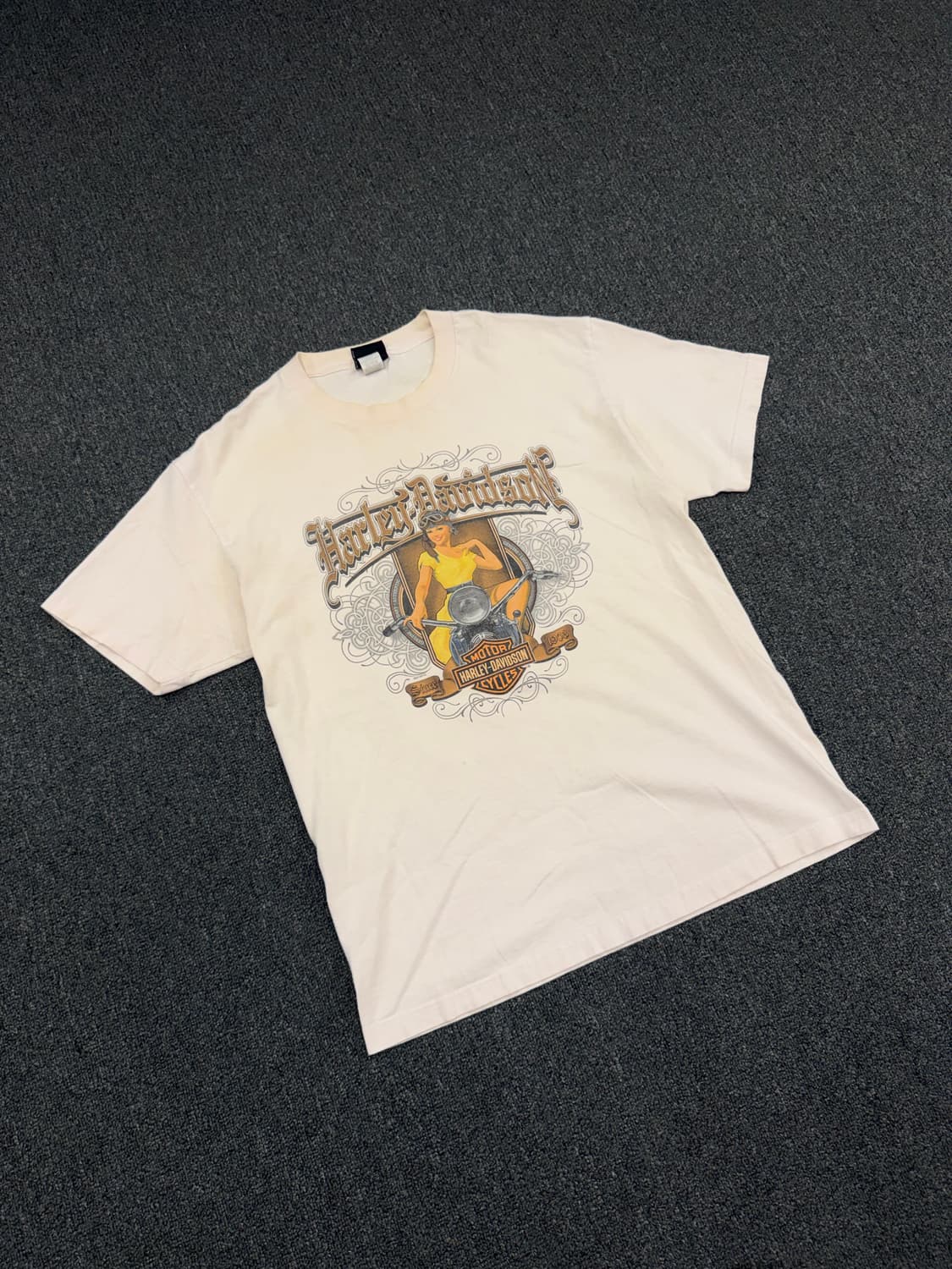 L) 할리데이비슨 빈티지 우먼스 프린팅 화이트 반팔 티셔츠 상품이미지2