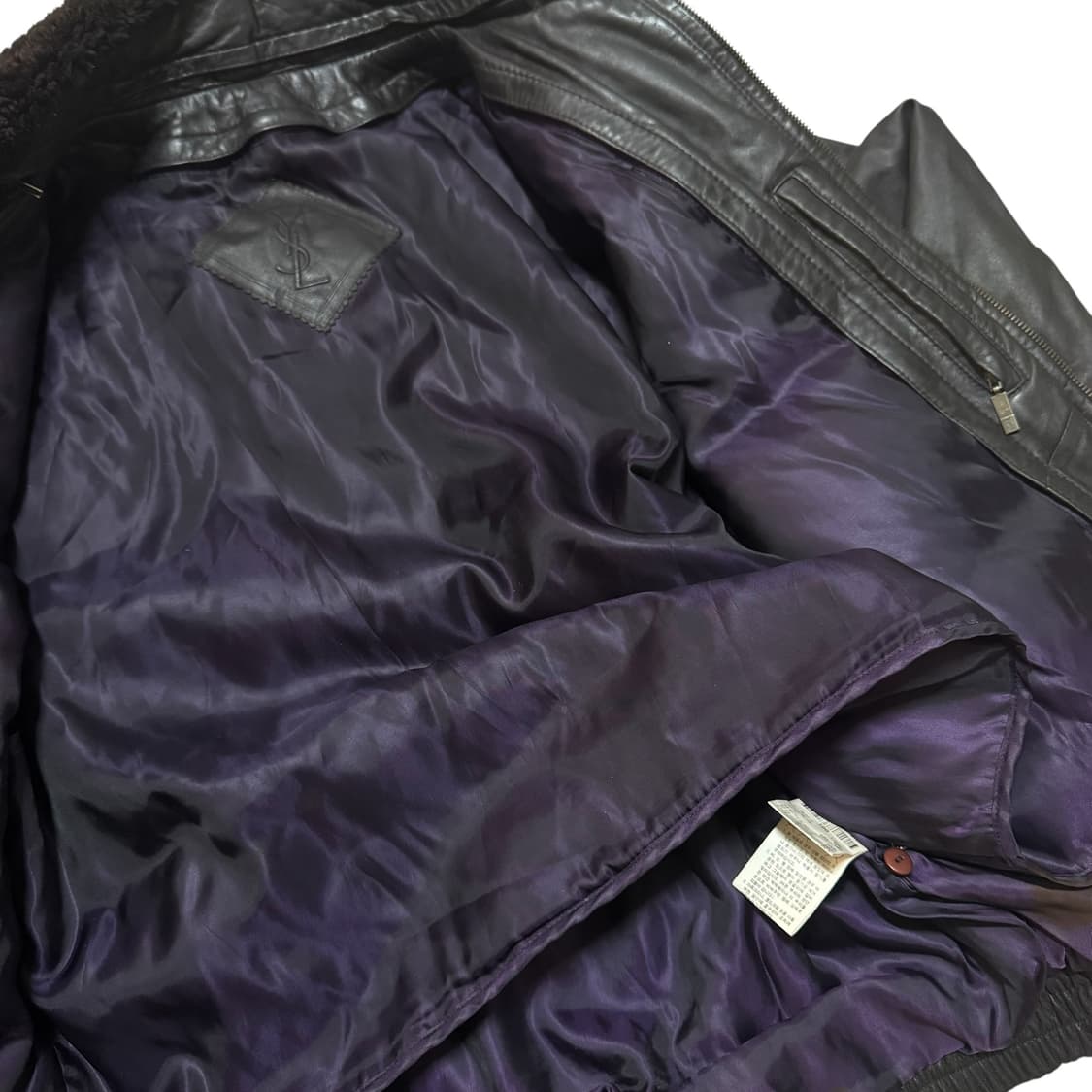 YSL 입생로랑 다크브라운 양가죽 봄버 퍼자켓 상품이미지7