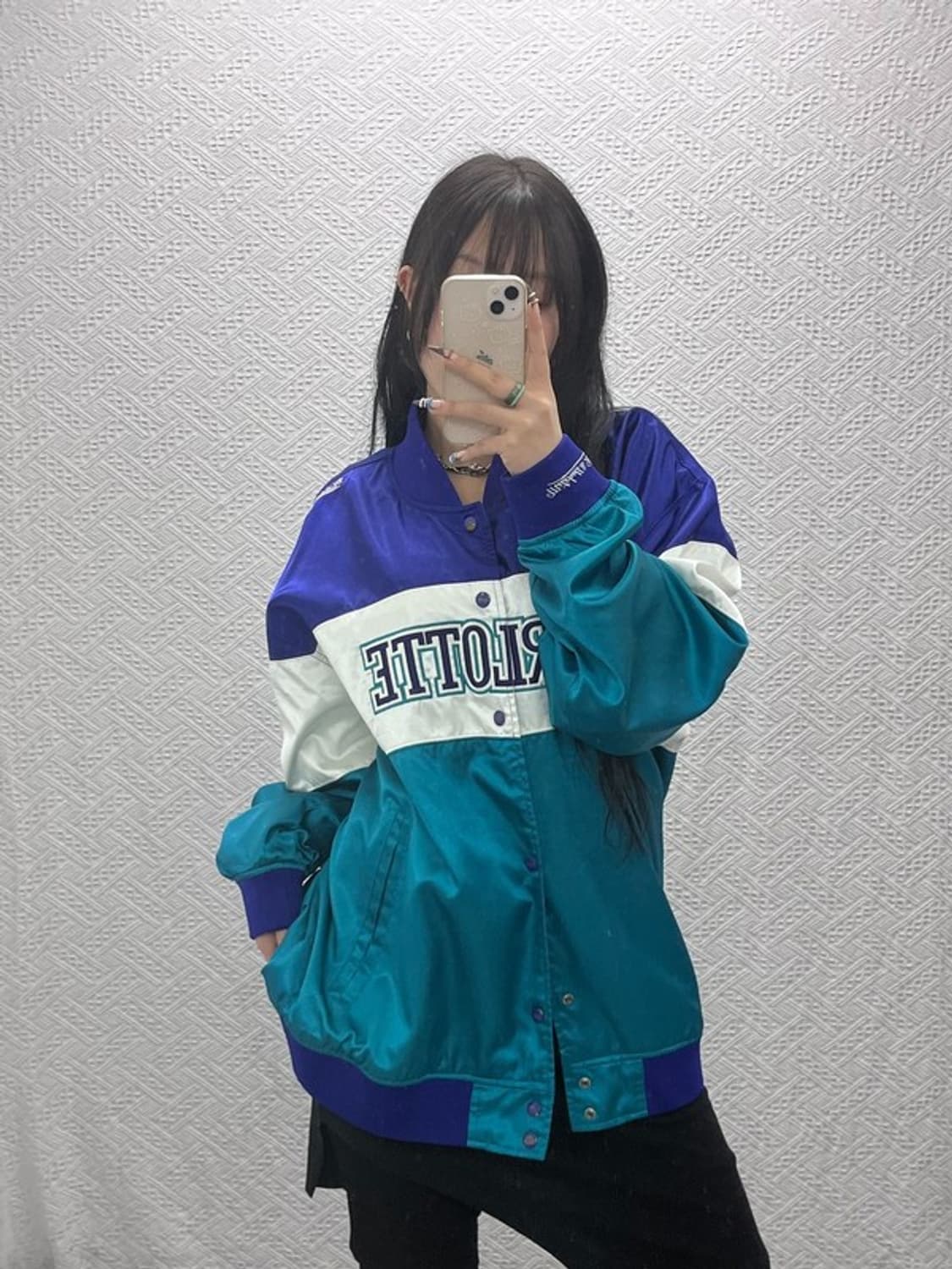 미첼앤네스 올드스쿨 레트로 키치 샬럿호네츠 바시티 자켓 XL C07859 상품이미지2