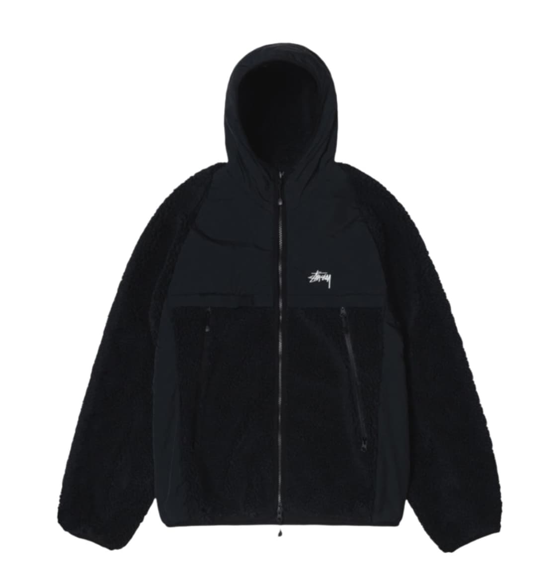 스투시 쉐르파 패널드 후드 자켓 블랙 M 사이즈 상품이미지1