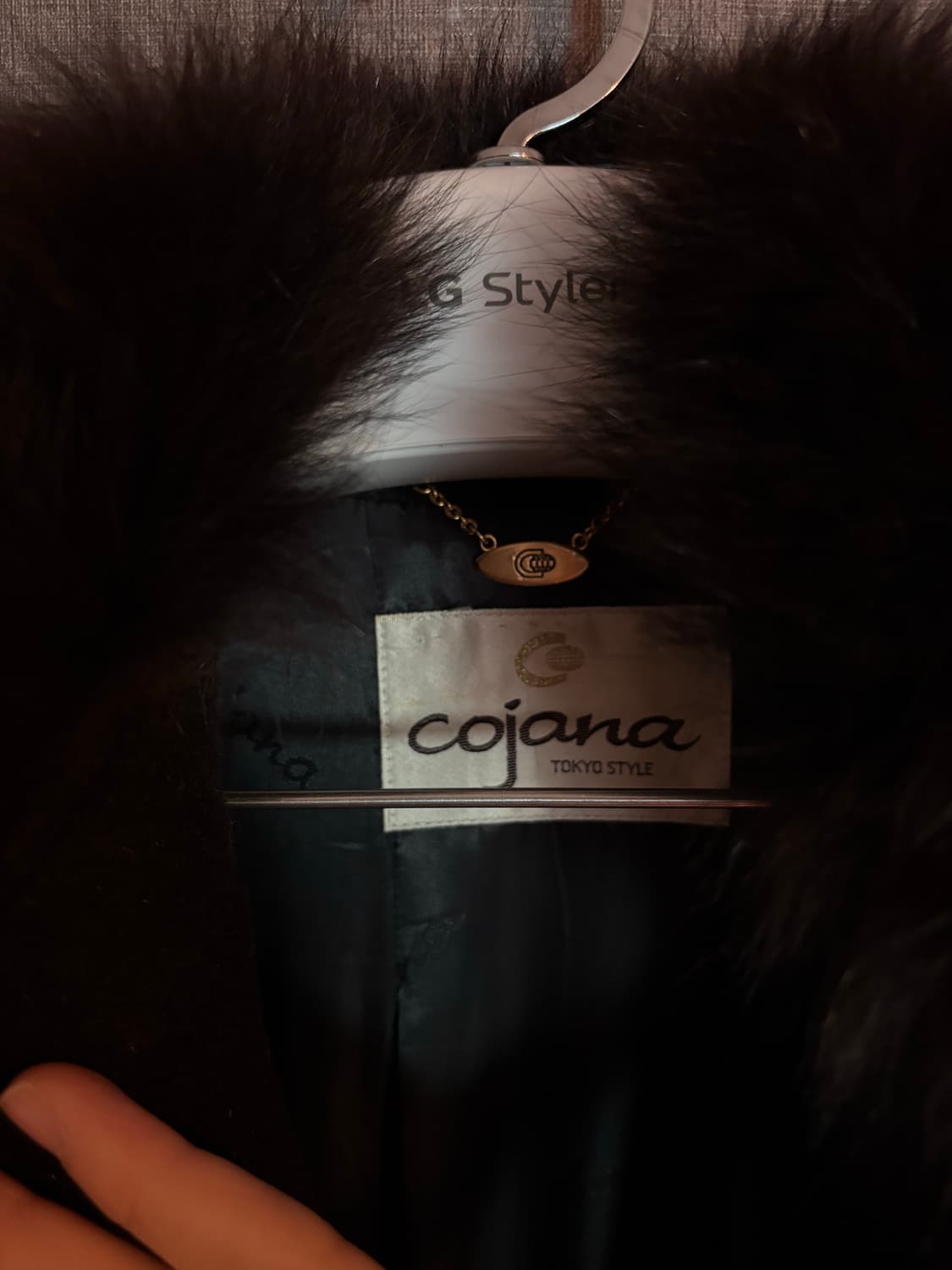 코자나 Cojana 블랙 모피 칼라 코트 Japan 상품이미지4