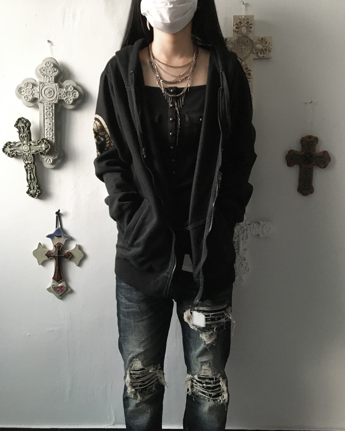 Oriental printing hood zip up 상품이미지5