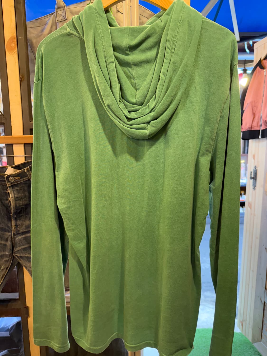 폴로 랄프로렌 센터로고 그린 후드티 상품이미지2