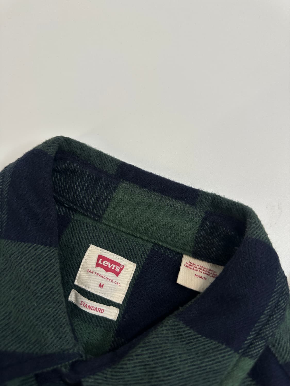 리바이스 체커보드 플란넬 그린 셔츠 M 상품이미지5