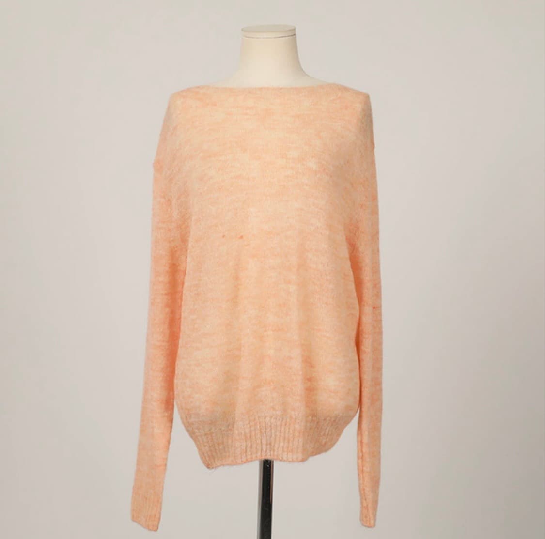 피치 오렌지 보카시 보트넥 울 니트 상품이미지1