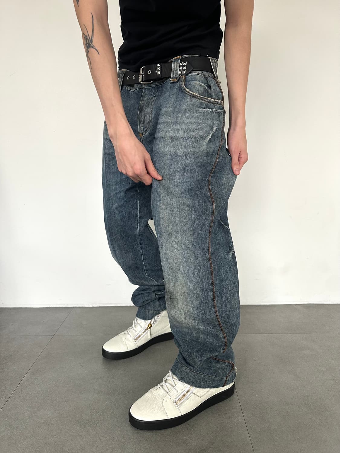 돌체앤가바나 파이톤 데님 새깅진 상품이미지2