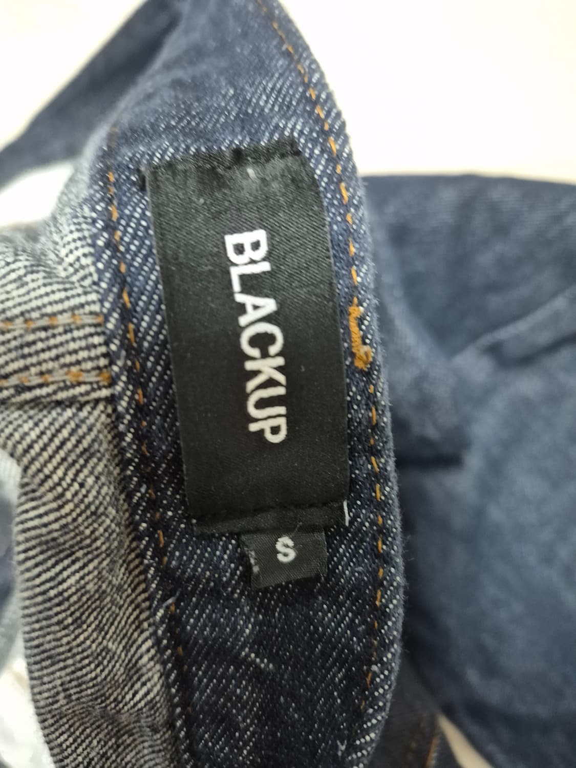 인디고 와이드 생지 데님팬츠 black up 상품이미지3