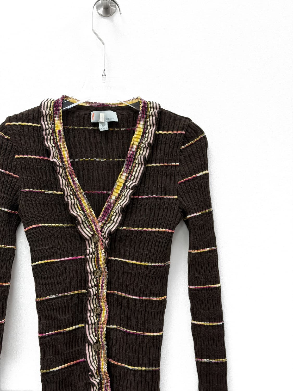 미쏘니 스트라이프 프릴 리브 가디건 상품이미지2