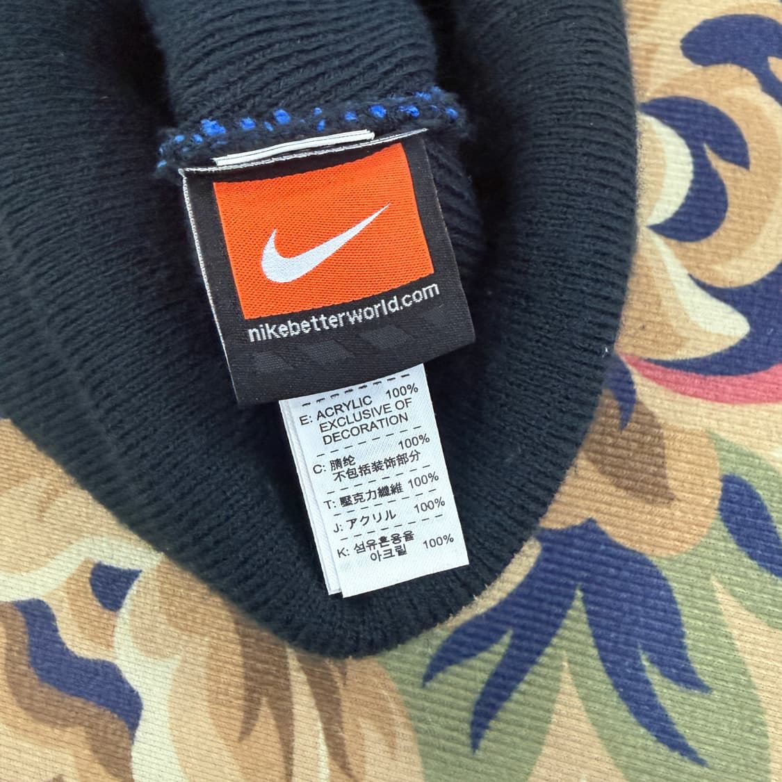 10s 나이키 Nike 투톤 스트라이프 비니(블루,블랙) 상품이미지3