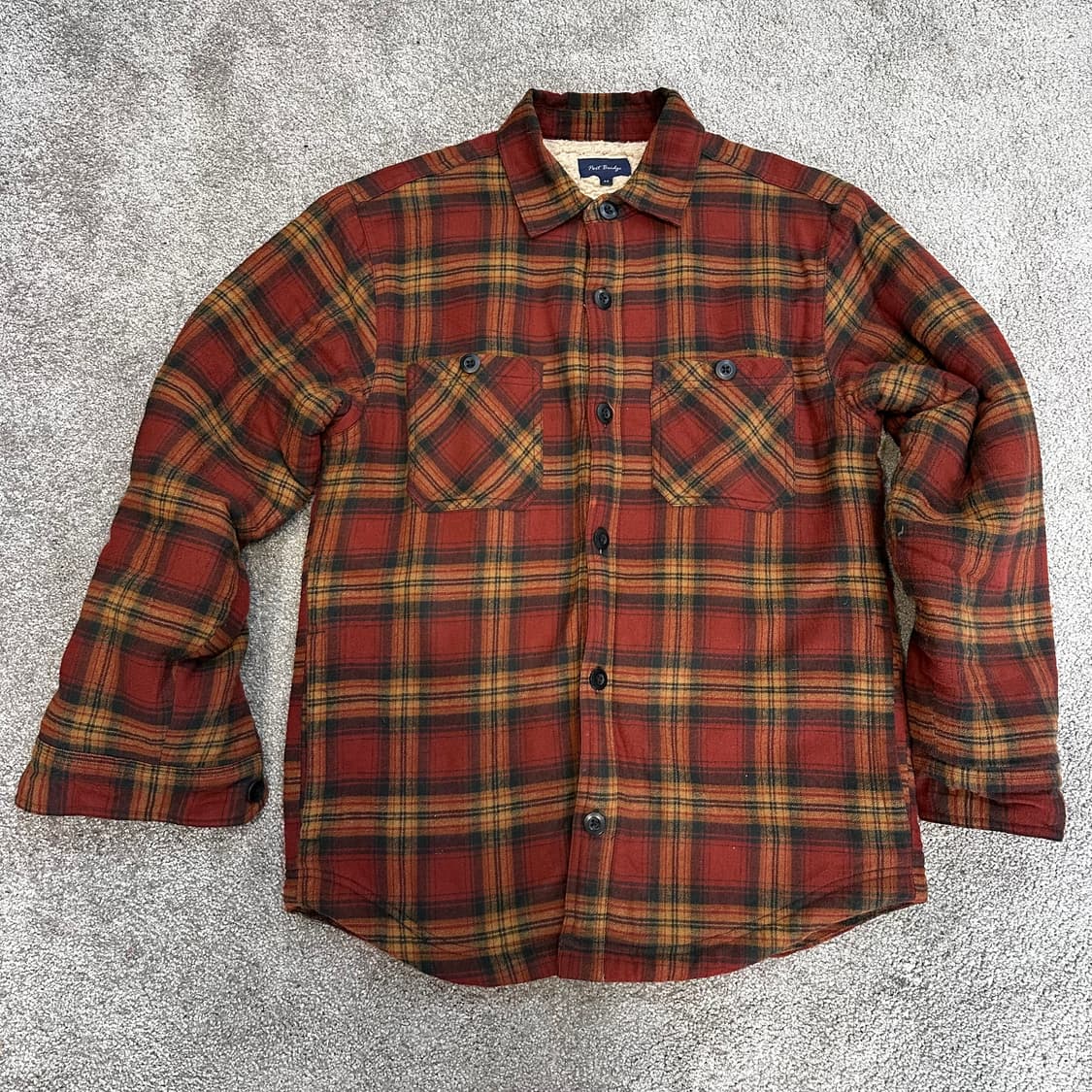 빈티지 브라운 체크 쉐르파 셔츠(자켓)M 상품이미지7