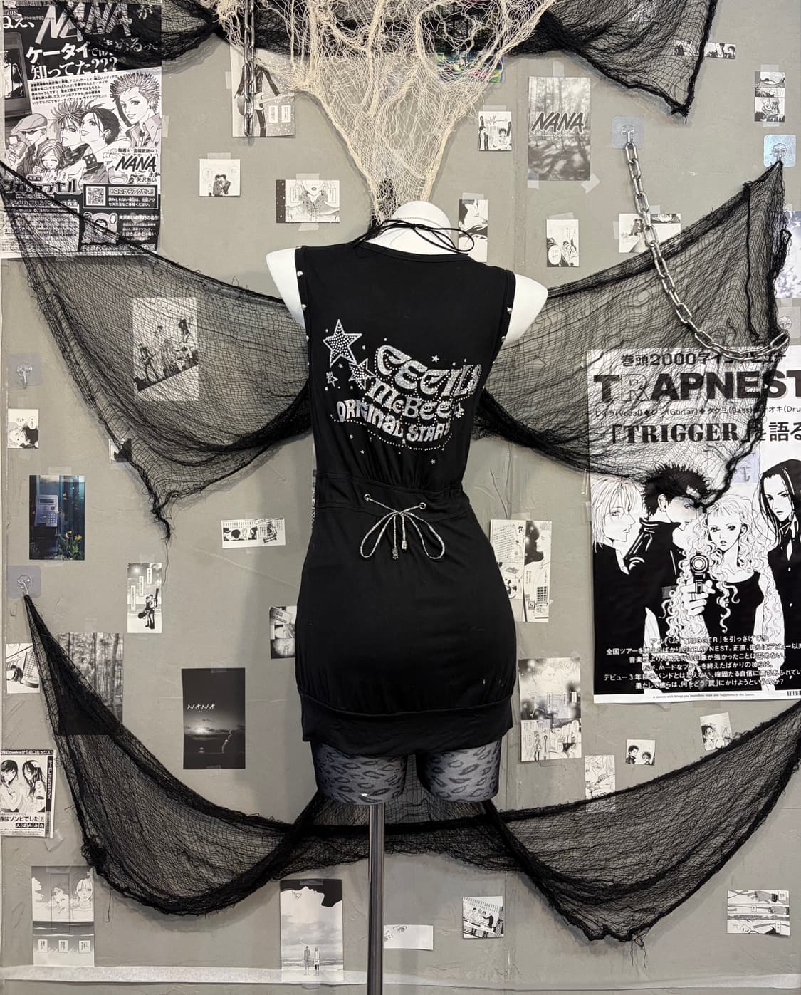 Gothic Rivet Glitter zip up one piece 상품이미지3