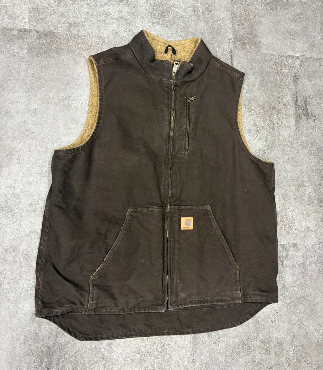 10s 칼하트 dkb vest 브라운 털 안감 조끼 자켓 상품이미지2