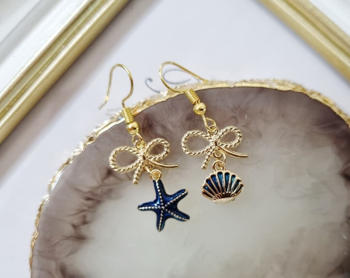 핸드메이드 새상품)조개 불가사리 귀걸이 상품이미지6