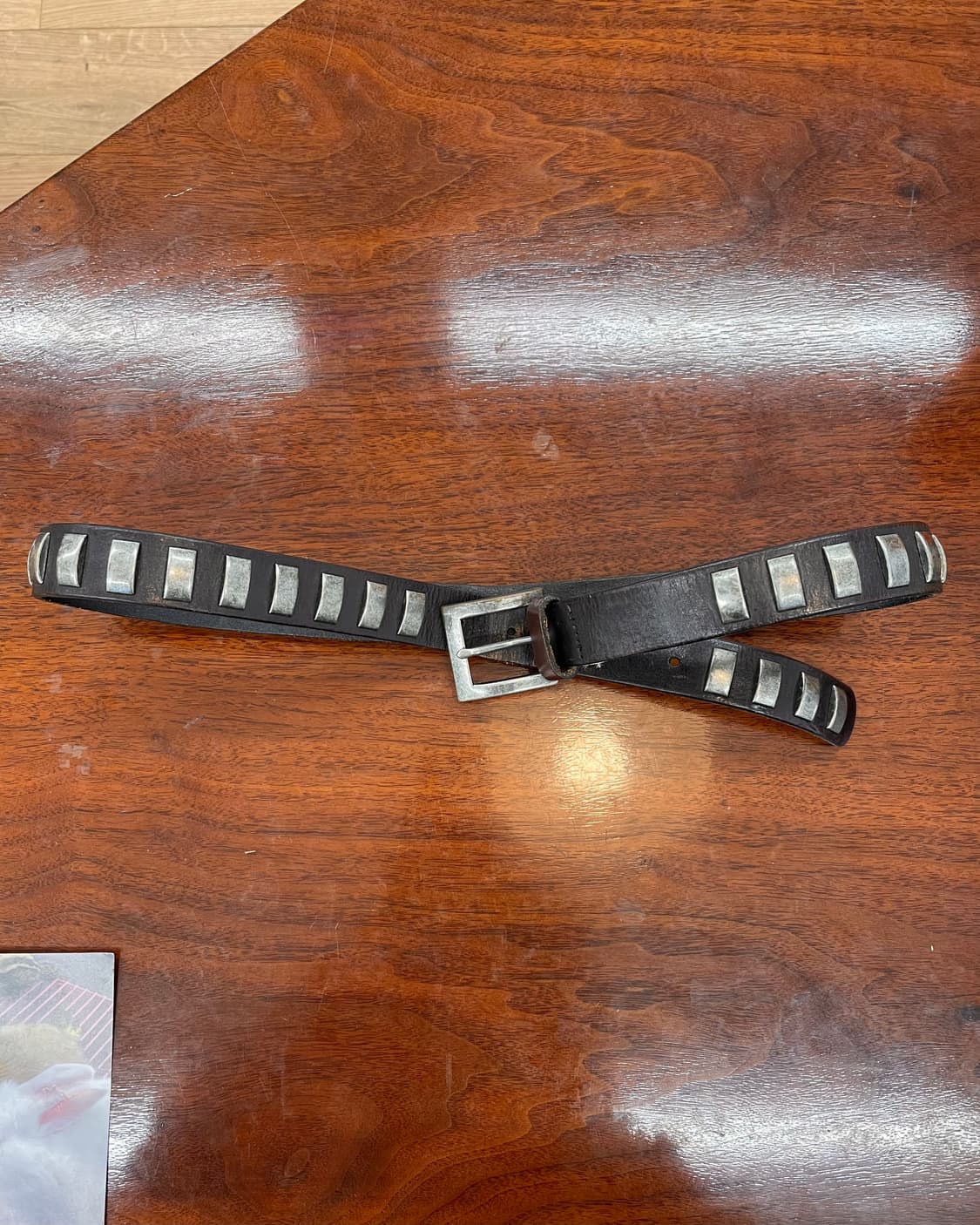 빈티지 스터드 레더 벨트 상품이미지2