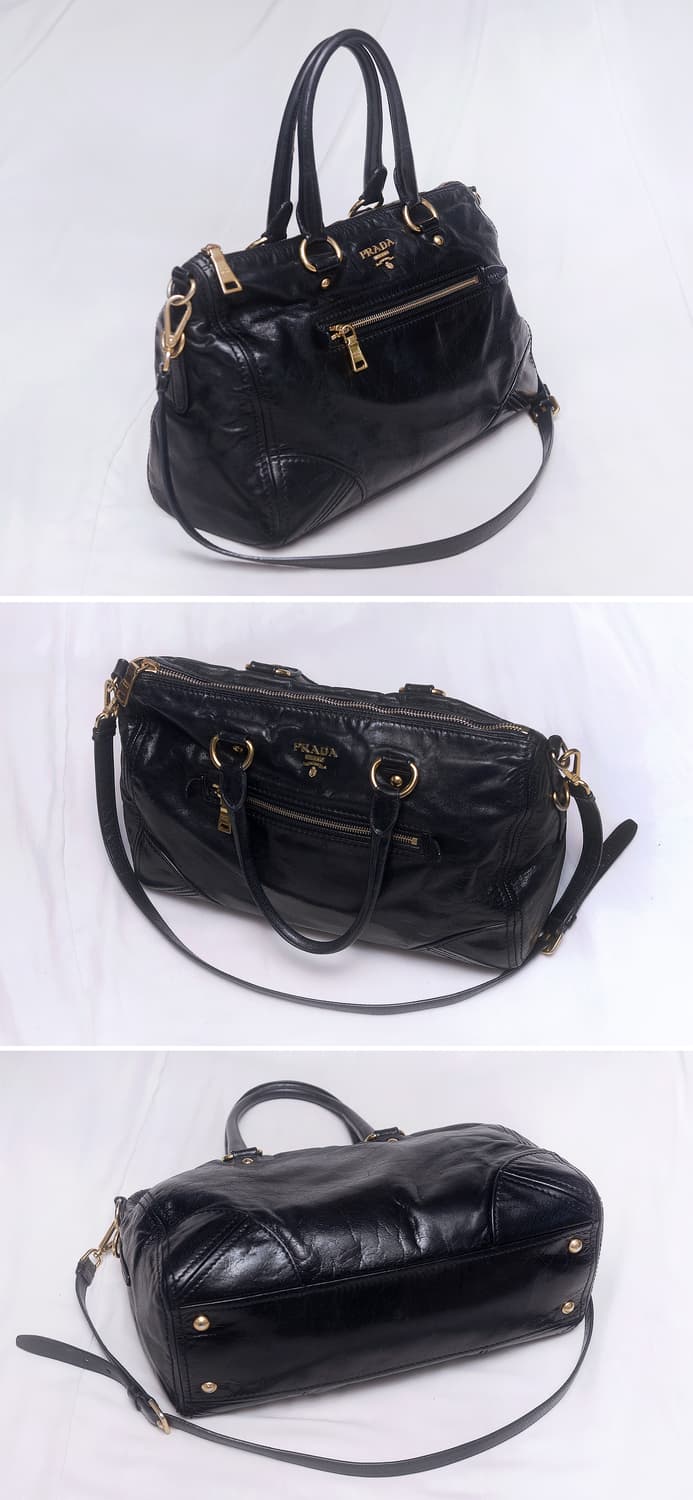 프라다 (PRADA) 비텔로 샤인 금장 블랙 2웨이 토트.숄더백 상품이미지3