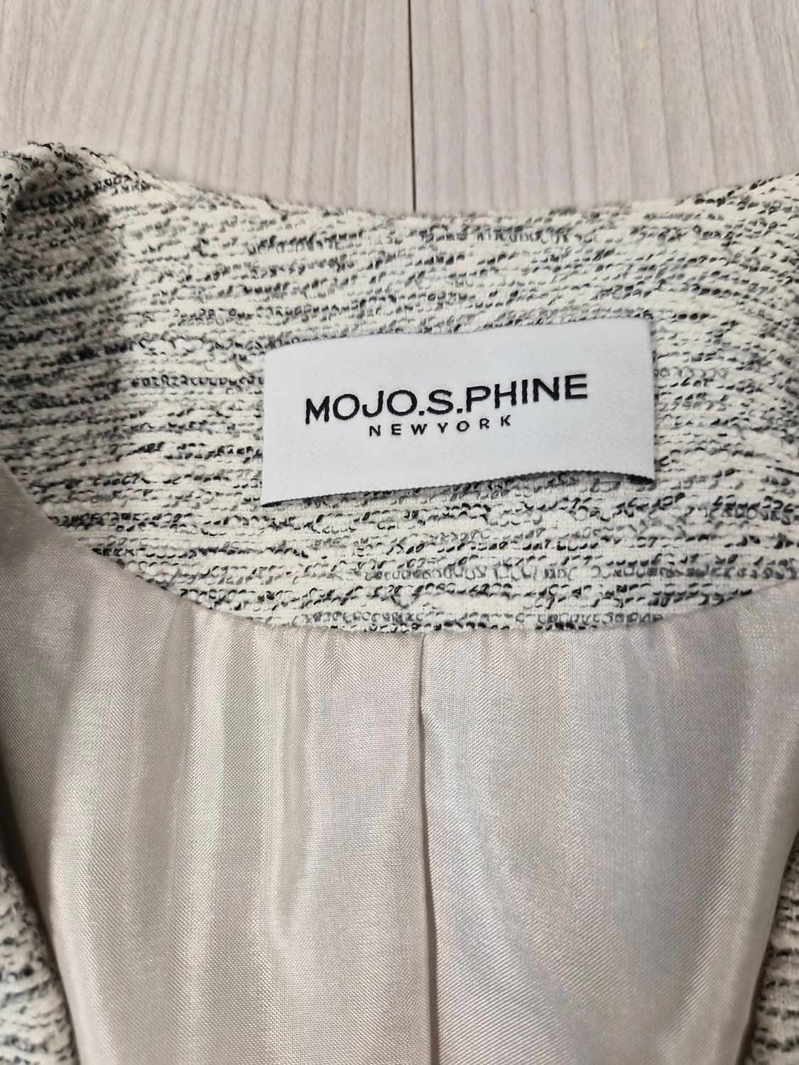 [Mojo.S.Phine] 모조에스핀 고급 트위드 노카라 재킷 (55사이 상품이미지4