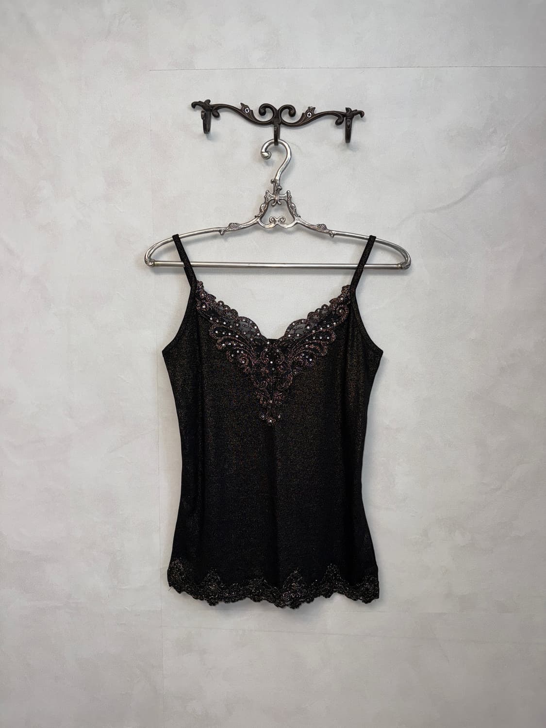 Black gold fairy lace cubic sleeveless 상품이미지1