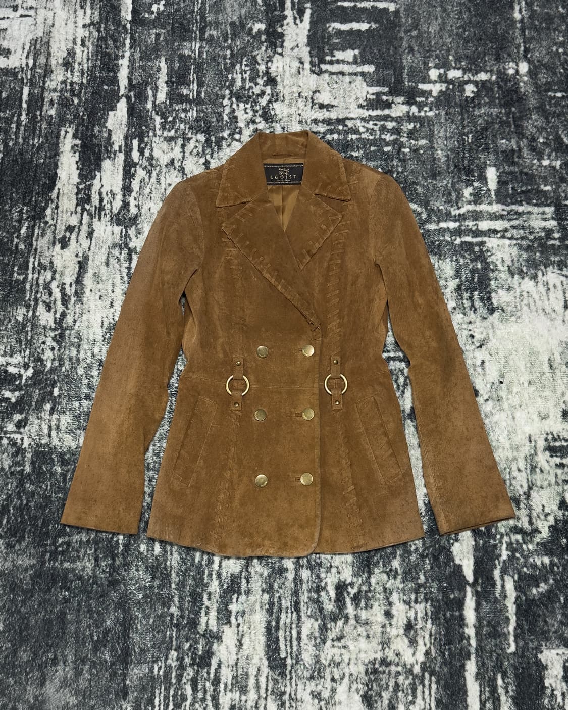 {EGOIST} Pig Suede Leather Double Jacket 상품이미지1